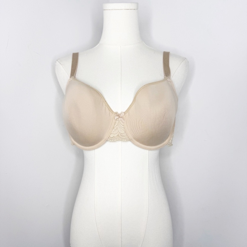 Wacoal All Dressed Up T-Shirt Bra 36D Nude Underwire Smooth Cup Lingerie
